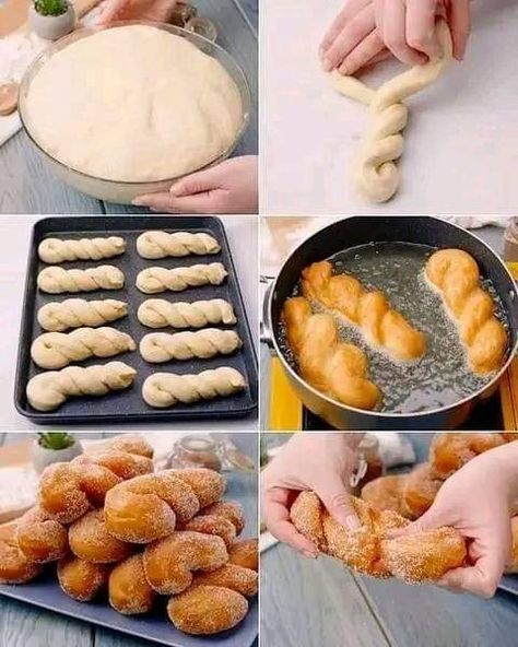 Kampvuur Kuier - #kampvuurkuier TWISTED DOUGHNUT RECIPE... | Facebook Yeast Donuts, Cinnamon Twists, Cooking Lover, Doughnut Recipe, Easy Slow Cooker, Donut Recipes, Instant Yeast, Beignets, 1 Egg