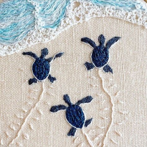 Seashells Embroidery Designs, Fused Plastic, World Turtle, World Turtle Day, Turtle Day, Clothes Embroidery Diy, Textile Art Embroidery, Beadwork Embroidery, Felt Projects