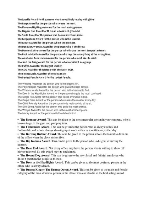 Nursing Superlatives Awards, Funny Office Awards Employee Recognition, Nurse Awards Funny, Office Superlatives Funny, Office Awards Humor, Dundies Award Ideas For Friends, Work Superlatives Awards, Funny Superlatives Awards, Funny Work Awards