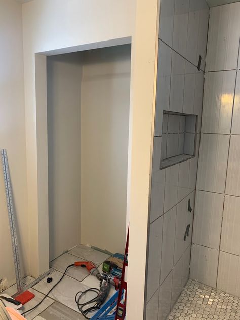 Thoughts on converting shower stall to linen closet Convert Shower Stall To Closet, Convert Garden Tub To Shower Master Bath, Converting Shower To Closet, Shower To Closet Conversion, Garden Tub To Shower Conversion, Convert Tub To Shower, Fiberglass Shower Stalls, Small Shower Stalls, Closet Conversion