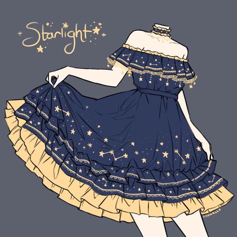 NYAHALLO 🐈‍⬛ on X: "Starlight dress ⭐️✨ https://t.co/h6Dnu7DJpd" / X Starlight Dress, Outfit Drawings, Art Outfits, Dress Design Drawing, Clothing Design Sketches, Drawing Anime Clothes, Dress Design Sketches, Dress Drawing, Anime Dress