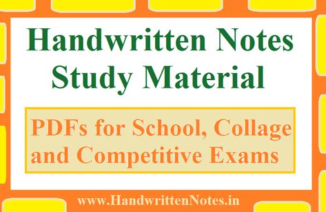 Download Handwritten Notes Study Material PDFs for School, Collage and Competitive Exams such as UPSC, NEET, IIT JEE Main and Advanced, SSC, IBPS, RRB, B.Sc, M.Sc, BA, MA, BCA, MCA, BBA, MBA, MPPSC, BPSC, RPSC, MPSC, CTET, TET, Navodya Vidyalaya Recruitment, Samvida Grade 1,2,3, NABARD etc All given Handwritten Notes PDF are divided into various […] Notes In English, School Collage, Jee Main, Notes Study, 7th Grade Science, Iit Jee, Environmental Studies, Notes Online, Biology Notes