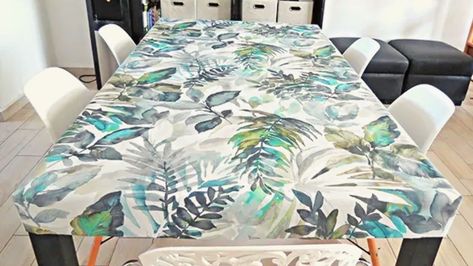 Easy To Sew Fitted Tablecloth Table Cover Diy, How To Make A Roman Blind, Diy Tablecloth, Laminated Cotton Fabric, Fitted Table Cover, Fitted Tablecloths, Household Sewing, Mesa Exterior, Diy Activities