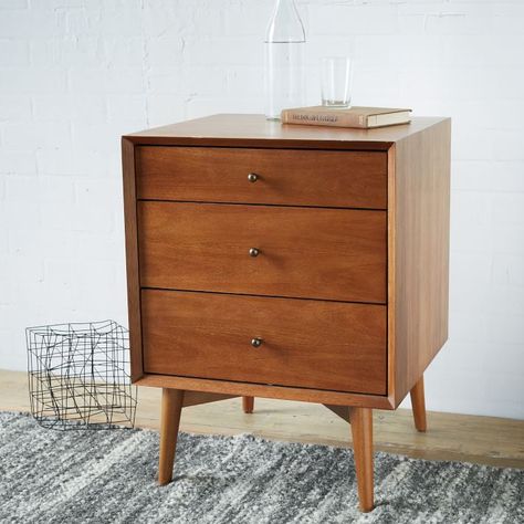 Mid-Century Meets Global Meets Rustic in this Crisp Remodel - Front + Main Mid Century Bed, Mid Century Storage, 60s Furniture, Mid Century Console, Mid Century Side Table, Mid Century Nightstand, White Side Tables, Room Planning, Plywood Furniture