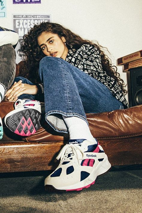 Hide Yo’ Dads: The Reebok Aztrek Sneakers Are Back, and They’re Straight Out of the ’90s #sneakers #style Reebok Aztrek, 90s Sneakers, Denim Photoshoot, Basketball Information, Ig Photos, Street Beat, Shoes Outfit Fashion, Knitted Socks, Retro Sneakers