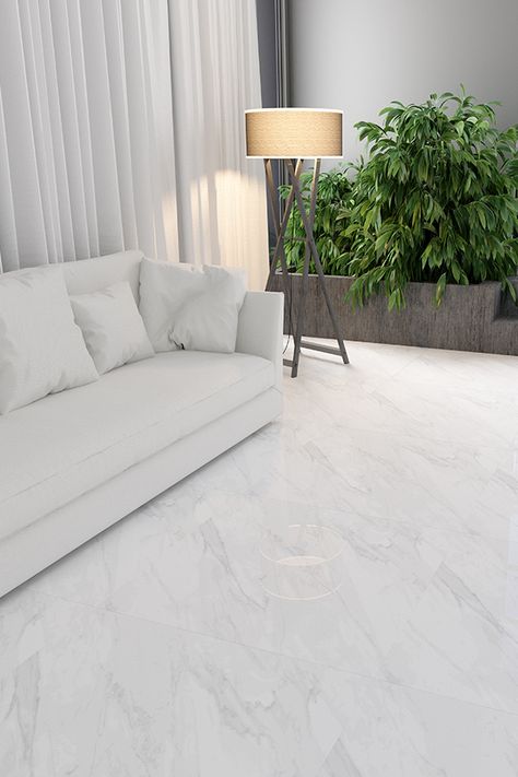 White Tiles Living Room Floor Interiors, Off White Tiles Floor, Tile For Living Room Floor, White Floor Living Room Modern, White Marble Living Room Floor, Marble Tile Floor Living Room, White Flooring Living Room, Marble Bedroom Floor, White Tile Living Room