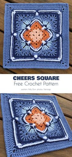 Granny Square Mandala, Crochet Block Blanket Pattern Free, 6 Inch Granny Squares Free Pattern, Unique Crochet Stitches Free, Crochet Picnic, Unique Granny Squares, Floral Granny Square, Free Crochet Square, Crochet Zig Zag