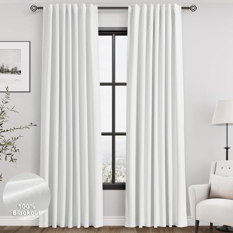 White cotton curtains