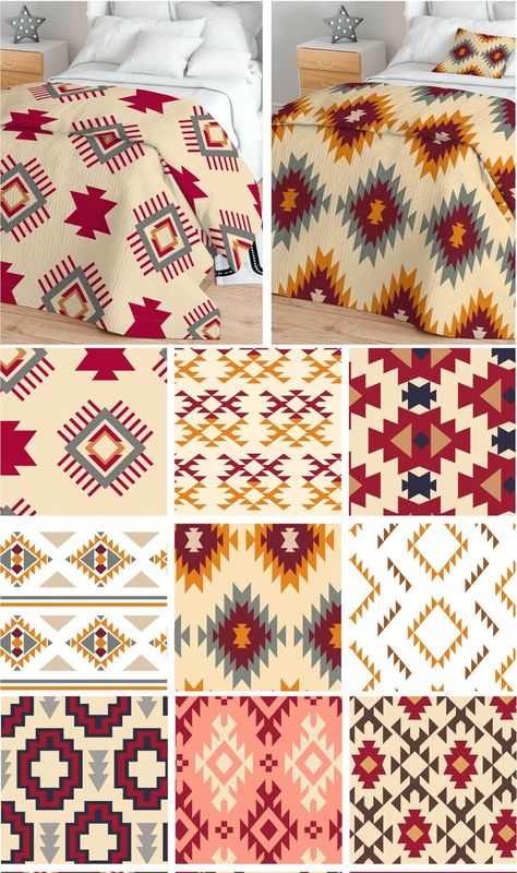 22 Southwestern Navajo Patterns Pack. File Size: 46.56 MB. Vector. DPI: 300. Tileable Southwestern Design Patterns, Navajo Textiles, Southwest Quilts, Navajo Blanket, Navajo Pattern, American Pattern, Southwestern Patterns, Crochet Granny Square Blanket, Southwestern Design