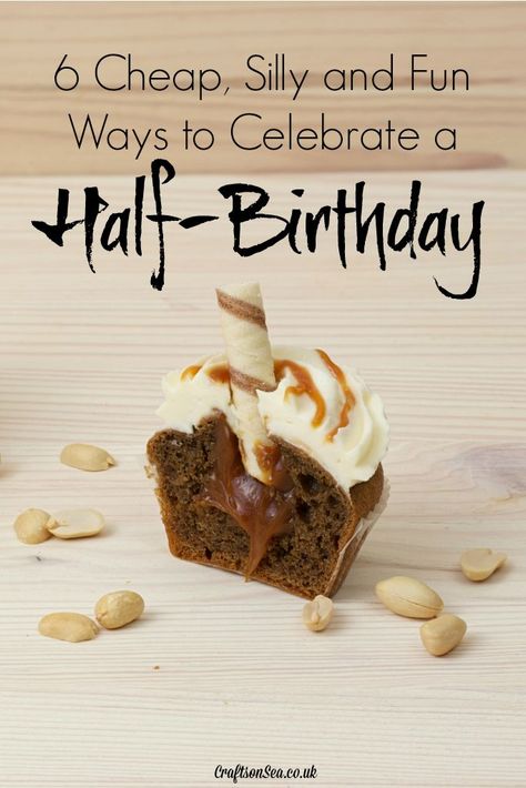 I wouldn't have thought of celebrating a half birthday but these ideas sound like loads of fun and only cost pennies! Pinning to make my kids laugh! Half A Birthday Ideas, Halfway To One Photoshoot Boy, Half Birthday Ideas For Girls 6 Months, Half Birthday Ideas, Baby Half Birthday, Cheap Birthday Ideas, Cutest Cupcakes, Six Month Birthday, Happy Half Birthday