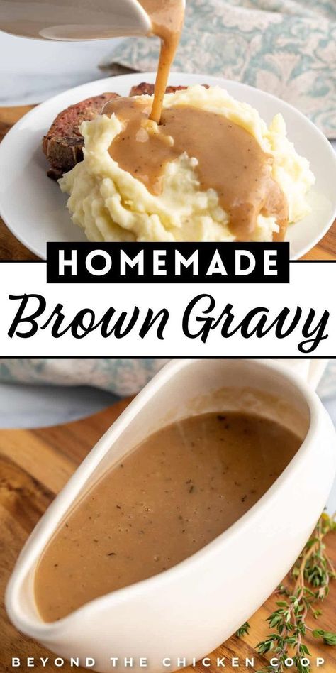 Create a tasty side sauce for your Thanksgiving feast with this homemade gravy recipe. Perfect for the holidays, this rich and savory gravy is perfect for drizzling flavor over your favorite dishes. With just a few simple steps, you'll have a Thanksgiving table staple that your guests will love. Make this today! Thanksgiving Brown Gravy Recipe, Natashas Kitchen Thanksgiving Recipes, Tri Tip Gravy Recipe, Homemade Gravy For Thanksgiving, Brown Gravy With Drippings, Rich Beef Gravy, Quick Easy Gravy, Gravy For Thanksgiving Dinner, The Tipsy Housewife Turkey Gravy