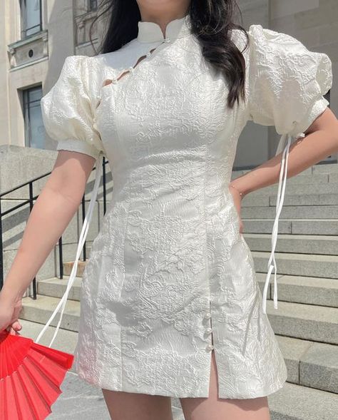 Qipao Inspired Dress, Chinese Lunar New Year Outfit, Lunar New Year Clothes, Lunar New Year Dress, Lunar New Year Outfit Casual, Lunar Outfits, Chinese New Year Outfits, Lunar New Year Outfit, Qipao Outfit