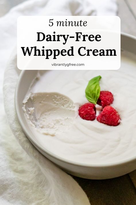 Dairy Free Cool Whip, Dairy Free Whipped Topping, Coconut Whipped Cream Recipe, Dairy Free Whipped Cream, Whipped Cream Recipe, Dairy Free Coffee, Entertaining Food, Vegan Whipped Cream, Recipes With Whipping Cream