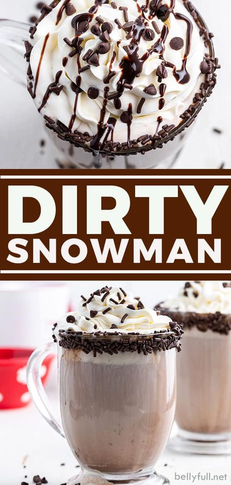 Dirty Snowman Hot Chocolate, Liquor Hot Chocolate, Hot Chocolate Bar Alcohol, Chocolate Coffee Cocktail, Creme De Cocoa Recipes, Dirty Snowman Drink Baileys, Christmas Drinks With Kahlua, Holiday Crockpot Drinks, Hot Christmas Drinks Alcohol