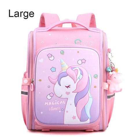 Kindergarten Backpack, Unicorn Backpack, Cartoon Backpack, Backpack Pattern, Elementary School Students, School Bags For Girls, Unicorn Print, Pink Unicorn, School Bags For Kids