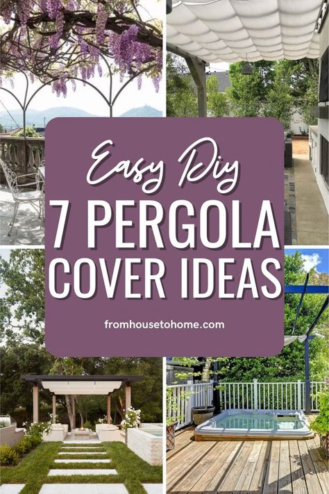 Make your patio into a summer hangout spot that is protected from sun and rain with these shade-providing & waterproof DIY pergola cover ideas Pergola Cover Ideas, Summer Hangout Spot, Waterproof Pergola, Summer Hangout, Pergola Cover, Shade Sail Installation, Retractable Pergola Canopy, Deck Shade, Car Ports