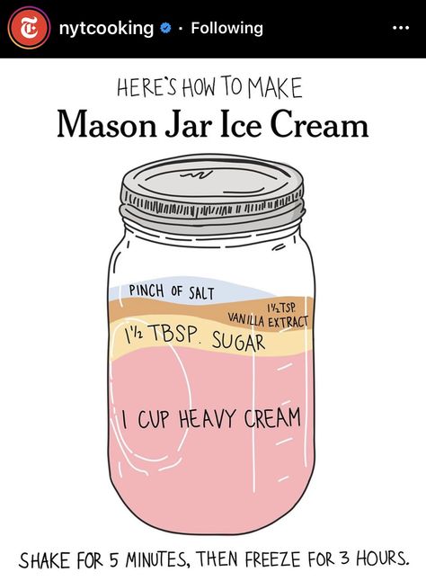 Mason Jar Ice Cream Recipe, Mason Jar Ice Cream, Jar Ice Cream, Hemgjord Glass, Mason Jar Desserts, Dessert In A Jar, Book Diy, Lake Food Ideas Summer, Boat Food