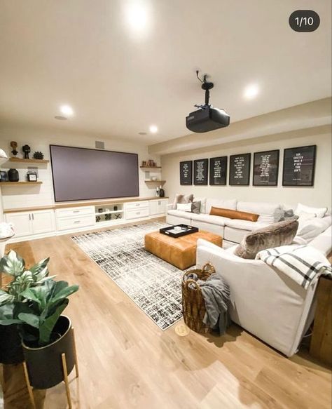 Top 10 Basement Trends for 2024 - Nikki's Plate Basement Trends, Basement Tv Rooms, Open Basement, Basement Colors, Basement Decoration, Contemporary Basement, Ruang Tv, Dream Basement, Hangout Room