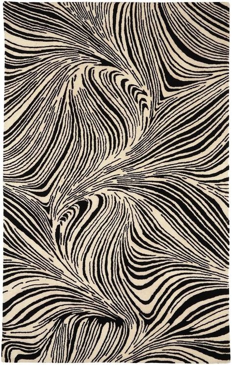 Motifs Organiques, Grafika Vintage, Plakat Design, Black And White Pattern, Black Rug, Op Art, Contemporary Area Rugs, Graphic Patterns, Textile Patterns