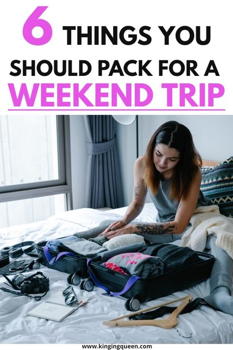 what to pack for a weekend Packing Light For A Trip, Long Weekend Packing List, Pack For A Weekend Trip, Long Weekend Packing, Weekend Trip Packing, Packing For A Weekend Trip, Weekend Packing List, 2 Days Trip, Weekend Packing