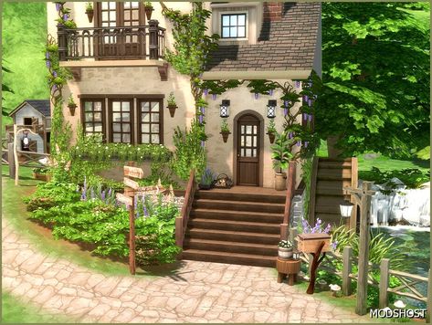 Download Amethyst Falls Cottage (NO CC) for Sims 4 at ModsHost NOW! A small cozy stone cottage in the countryside, nestled among lush greenery. Comes with a fishing pond (with a tiny waterfall), a chicken coop area, and a small garden. 1 Bedroom 1 Bathroom 1 Kitchen Intended for 1 – 2 sims. Everything’s functional. Ready for sims to move in. No CC. See notes for required ... #sims #gaming #sims4cc #videogames #house Sims 4 Cottage No Cc, Sims 4 Pond Cc, Sims 4 Cottage Bathroom, Sims 4 Cottage House Download, Sims 4 Small Cottage, Chicken Coop Area, Sims Cottage, Cc For Sims 4, Sims 4 Cottage