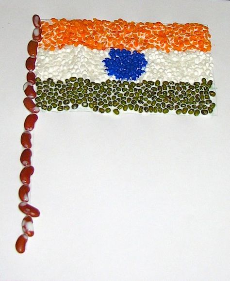 Pulses Indian Tricolor Flag Kid Craft- Kid World Citizen Honey Craft, Jay Hind, Flag Of India, Independence Day Activities, India Crafts, Flag Crafts, Independence Day India, India Independence, 15 Aug