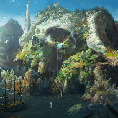 Location Inspiration, Landscape Concept, 다크 판타지, Fantasy City, Fantasy Setting, Fantasy Places, Fantasy Map, Fantasy Art Landscapes, Fantasy Concept Art