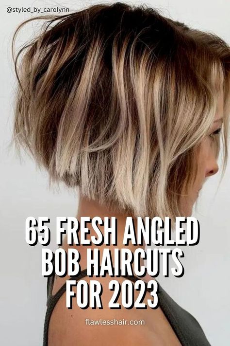 A-line, stacked, blunt, inverted—which angled bob is right for you? Here are 65 trendy angled bob haircuts to give you ideas and inspire you. Short Angled Bobs, Kort Bob, Inverted Bob Haircuts, Angled Bob Haircuts, Trendy Bob Hairstyles, Inverted Bob Hairstyles, Stacked Bob Hairstyles, Stacked Bob Haircut, Bob Hairstyles For Thick