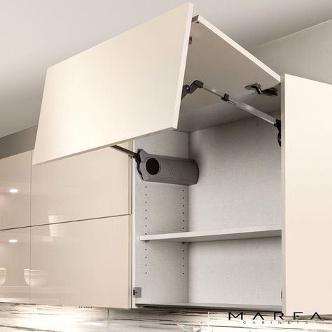 Lift Up Cabinet Door, Kitchen Lift Up Cabinet, Bifold Kitchen Cabinet Doors, Kitchen Cabinets Upper, Tall Wall Cabinets, Marfa Cabinets, Chauhan Ji, Bi Folding Doors Kitchen, Folding Cabinet