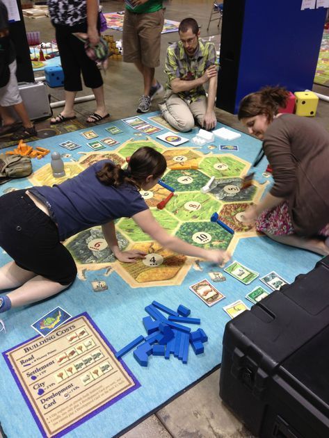 Life Size Board Games, Game Of Life Board Game, Catan Board Game, Catan Board, Board Game Room, Board Game Cafe, Playing Board Games, Game Cafe, Settlers Of Catan