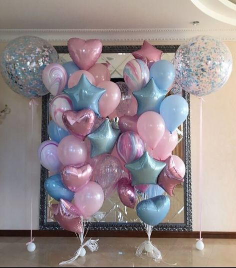 "Design your party with this stylish balloons. Very on trend and gives a fabulous charm to any special event. Coming Flat Packed, not inflated. To float you will need Helium. This pack includes: 2 Clear Balloons 36\" filled with blue, pink and silver confetti Stars 18\" - 4 light blue, 4 light pink Hearts 18\" - 4 light blue, 4 light pink 6 Marble Balloons size 12\" 12\" Latex Balloons  - 8 each colour (light pink, light blue, clear filled with confetti) Any other decorations not included in the sale. * Suitable for both air and helium * Helpful Tip: When inflating with helium ensure you grasp the balloon around the helium valve to prevent helium escaping. Also inflate them balloons slowly and carefully. By purchasing this listing, you agree that you have carefully read all above informati Marble Balloons, Balloon Business, Princess Balloons, Beautiful Balloons, Bluey Birthday, Clear Balloons, Pink Birthday Party, Purple Birthday, Big Balloons