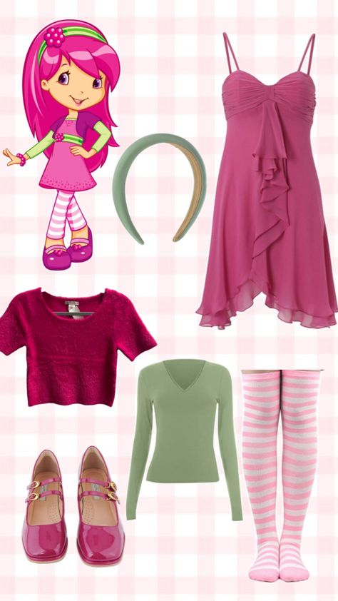 raspberry torte character in strawberry shortcake aesthetic cute halloween costume inspiration Raspberry Torte Costume, Strawberry Shortcake Aesthetic, Shortcake Aesthetic, Strawberry Shortcake And Friends, Strawberry Shortcake Character, Strawberry Shortcake Outfits, Costume Aesthetic, Strawberry Shortcake Costume, Halloween Costume Inspiration