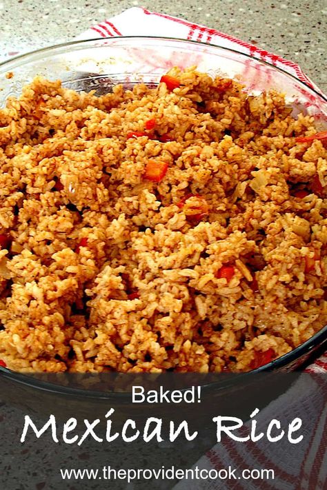 Baked Mexican Rice, Mexican Theme Party Food, Field Meals, Mexican Party Food, Mexican Rice Easy, Mexican Rice Recipes, Mexican Side Dishes, Lunch Prep, Baked Rice