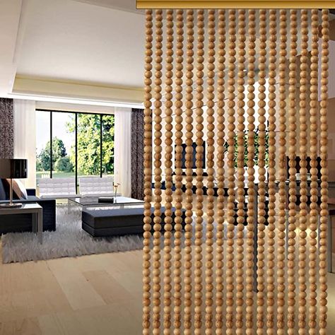 Amazon.com: Beads Curtain Doorways Privacy Wooden Bamboo, Room Divider String Curtains, Door Partition Beaded Curtains Boho for Closet Curtains, Interior Party Wedding Bedroom Hallway Window Hanging Decoration : Home & Kitchen Curtain Entryway Divider, Bead Room Divider, Wooden Beaded Curtains, Boho Beaded Curtain, Beads Partition, Boho Partition, Partition Curtain Ideas, Partition Entrance, Tv Partition