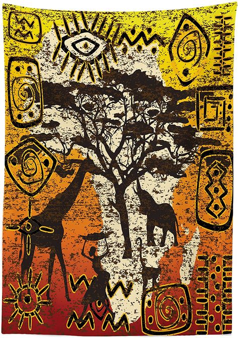 Art Symbols, Ethnic Background, Africa Art Design, African Symbols, African Theme, Afrikaanse Kunst, Paper Collage Art, Africa Art, Africa Map