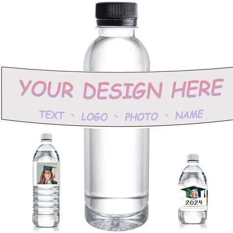 PRICES MAY VARY. ❤️Custom Water Bottle Labels：Can be customized with as many images and any text as you want water bottle labels, size - 8" x 2", UV coated splash proof wrap around labels. Easy to use, just peel and stick. ❤️Personalized Graduation Lable： These water bottle labels can be used for your birthday party and will enhance the beauty of your party decorations.Sure to impress your friends, family, coworkers, employees and clients! ❤️Personalized Water Bottle Label Stickers: Applicable p Water Bottle Design Ideas Diy, Mini Water Bottle Labels, Water Bottle Labels Free, Diy Water Bottle Labels, Custom Water Bottle Labels, Personalized Water Bottle Labels, Mini Water Bottles, Plastic Party Cups, Personalized Water Bottle