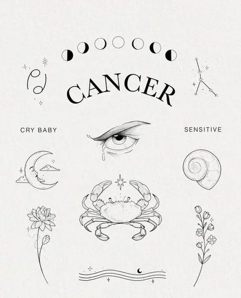 Cancerian Tattoo Minimalist, Taurus And Cancerian Tattoo, Cancerian Tattoo Zodiac Signs, Cancerian Aesthetic Tattoo, Minimalist Zodiac Tattoo, Cancerian Tattoo For Women Minimalist, Zodiac Hand Tattoos, Zodiac Tattoos For Cancers, Female Piercings Ideas