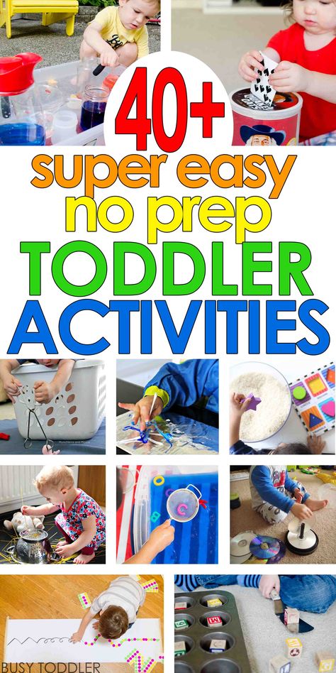 SUPER EASY TODDLER ACTIVITIES: You've got to see this list of quick and easy, no-prep toddler activities. Perfect for rainy days and inside play. Easy activities for toddlers and preschoolers. Easy Activities For Toddlers, Things To Do With Toddlers, Aktiviti Prasekolah, Uppfostra Barn, Aktiviti Kanak-kanak, Easy Toddler Activities, Easy Toddler, Toddler Snacks, Toddlers And Preschoolers