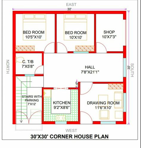 30x30 corner house plan | 30 by 30 corner plot ka naksha | 900 sq ft House | 30*30 corner house plan https://youtu.be/JjA5_ckaehw #30x30CornerPlot #900sqftHouse #30x30CornerHousePlan #HouseDesign #HousePlan #CivilHouseDesign Corner House Plans Layout, 30 X 30 Floor Plans, 900 Sq Ft House Plans 3 Bedroom, 30×30 House Plan, 30 By 30 House Plans, 30x30 House Plans 2 Bedroom, 30x30 House Plans, 900 Sq Ft House Plans, 900 Sq Ft House