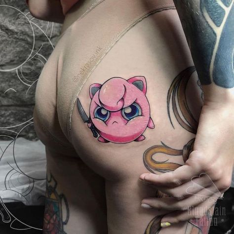 Jigglypuff Tattoo, Armband Tattoo Design, Biomechanical Tattoo, Pokemon Tattoo, Cute Little Tattoos, Pretty Tattoos For Women, Japanese Sleeve Tattoos, Dark Art Tattoo, Funny Tattoos