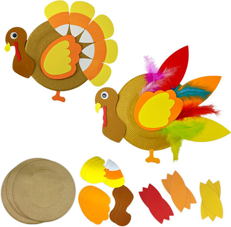 MAKES 12 - Comes in 2 styles, you get 6 of each. Each kit is individually wrapped. With our thanksgiving crafts for kids bulk pack, Kids can decorate their DIY candy corn themed turkey crafts fofr kids ages 3-12. It makes a fun party activity at your Thanksgiving dinner at home or festive school project. Kids Thanksgiving Art, Turkey Diy Crafts, Thanksgiving Arts And Crafts, Paper Plate Art, Thanksgiving Crafts For Toddlers, Turkey Plates, Thanksgiving Turkey Craft, Easy Thanksgiving Crafts, Thanksgiving Activity