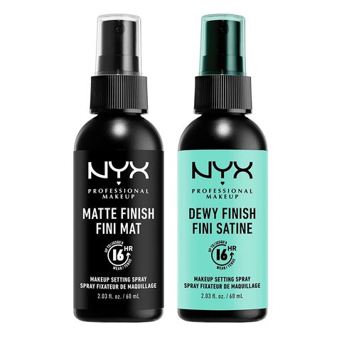 Matte And Dewy Setting Spray: For a Matte or Dewy makeup look that stays put, use our lightweight setting spray to reduce shine and leave a fresh, just applied look all day; Works with all makeup including foundation, eyeshadow, and powder
Lock In Your Look: Get a smooth, long lasting finish for your makeup with this lightweight setting spray that helps your look last all day, until it's time to party Setting Spray Drugstore, Good Setting Spray, Fresh Makeup Look, Fixing Spray, Fresh Makeup, Dewy Makeup, Makeup Spray, Nyx Makeup, Finishing Spray