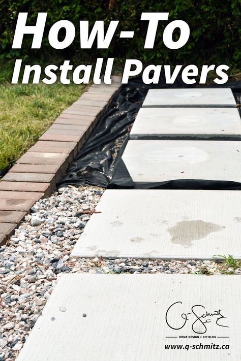 Thinking about adding to your landscaping this year? Today I'm going to explain how to install pavers in case you wanted a similar look at your house. How To Lay Paving Stones, How To Do Pavers Walkways, Setting Pavers Diy, How To Make A Pathway Diy, Install Pavers Over Dirt, How To Paver Walkway, Diy Garden Pavers, Rock And Paver Walkway, Adding Pavers To Side Of Driveway