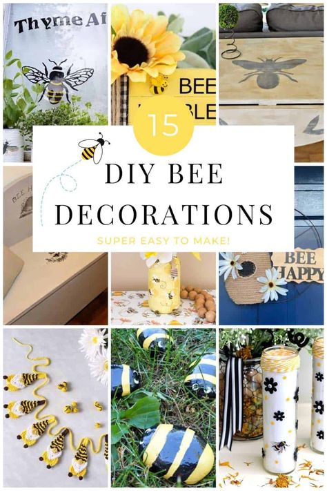 Bee Themed Gifts Diy, Homemade Bee Decorations, Bee Room Decor Diy, Bumble Bee Table Decorations, Bumble Bee Crafts For Adults Diy, Bee Theme Crafts, Diy Bee Decorations Crafts, Honeybee Decorations Ideas, Diy Bumble Bee Decorations