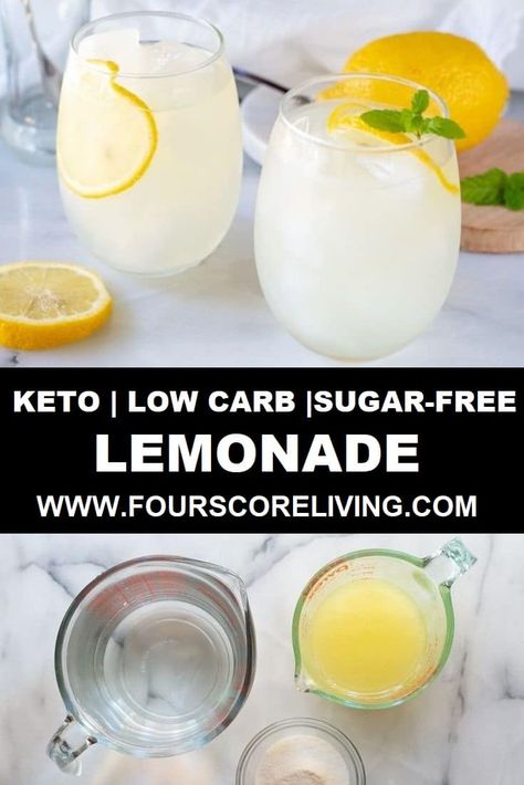 Easy Keto Lemonade using three ingredients. You're going to love this fresh sweet and tart low carb lemonade. It's the perfect sugar-free alternative for a classic drink. Keto Lemonade, Easy Lemonade Recipe, Sugar Free Lemonade, Homemade Lemonade Recipes, Low Carb Drinks, Fresh Lemonade, Lemonade Recipe, Homemade Lemonade, Keto Drink