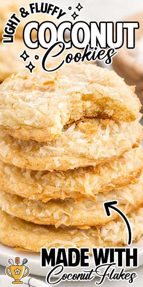 Enjoy crispy, sweet coconut cookies perfect for any occasion. Follow our easy recipe for delicious, homemade treats everyone will love! Coconut Ranger Cookies, Coconut Sandwich Cookies, Hawaiian Pineapple Cookies, Sugar Free Coconut Cookies, Recipes Using Coconut Oil, Coconut Flower Recipe, Coconut Cookies Recipes Easy, Coconut Desserts Easy, Grated Coconut Recipes