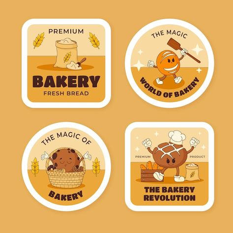 Free vector delicious bakery products  l... | Free Vector #Freepik #freevector #bakery-template #bakery #bakery-label #pastries Bakery Template, Bread Shop, Bakery Products, Fresh Bread, Product Label, Sticker Labels, Graphic Resources, Vector Free, Bread