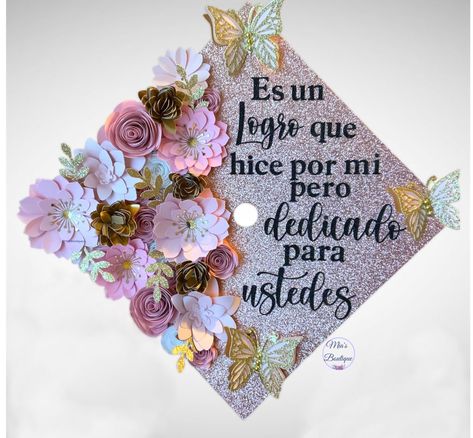 Cap Decoration Graduation In Spanish, Cosmetology Cap Decoration Graduation, Grad Cap Designs Spanish, Graduation Cap In Spanish, Spanish Grad Cap Ideas, Grad Caps In Spanish, Graduation Cap Ideas Spanish, First Gen Graduation Caps, Business Graduation Cap Ideas