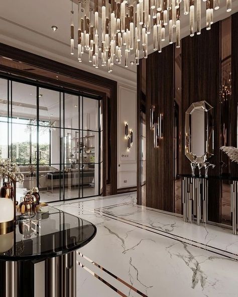 Luxurious Entrance, Luxury Entrance, Dining Room Design Luxury, Luxxu Modern Design Living, Entryway Design, Hotel Lobby Design, Modern Luxury Interior, Classy Living Room, House Interior Design Styles