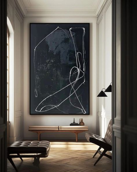 Minimalist Art Black Abstract Wall Art Minimalist Painting Large Canvas Wall Art | Artexplore Black Abstract Painting, Textures Murales, Modern Living Room Wall, Interior Design Per La Casa, Wabi Sabi Wall, Wabi Sabi Wall Art, Grand Art Mural, River House, Minimalist Painting